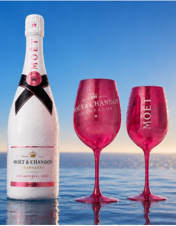 Moët & Chandon SET 2 VERRES céramiques rose + 1 ICE IMPÉRIAL ROSÉ - 75 CL