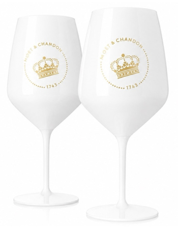 Moët & Chandon 2 Weiße Acrylgläser