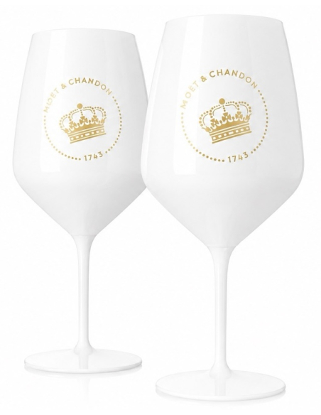 Moët & Chandon 2 Weiße Acrylgläser
