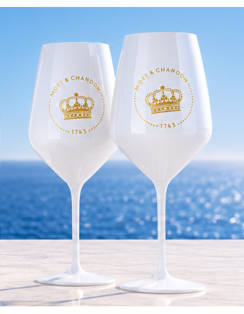 Moët & Chandon 2 Weiße Acrylgläser 2