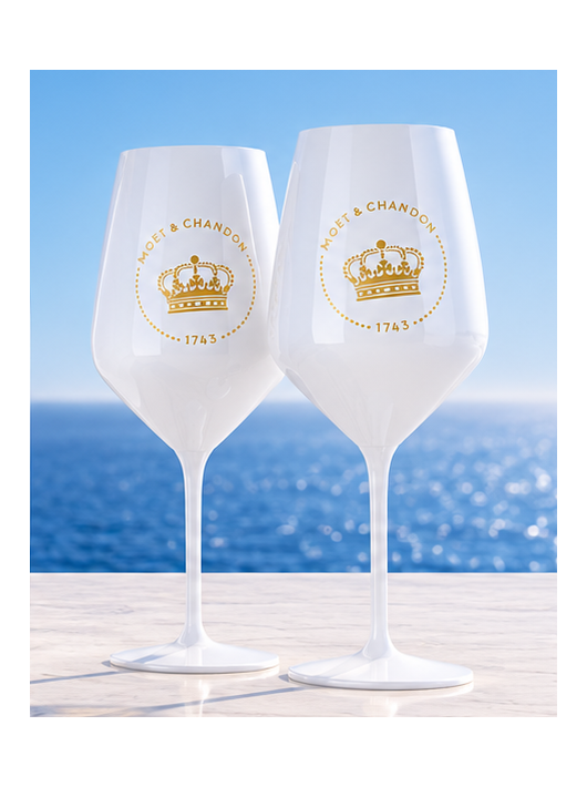 Moët & Chandon 2 White Acrylics Glasses