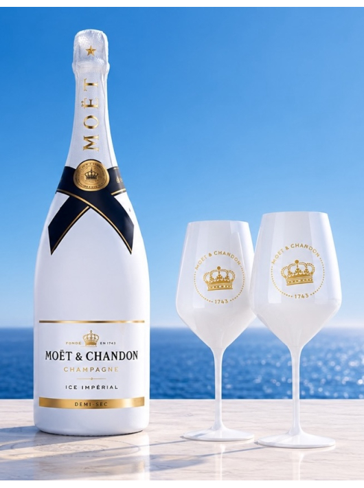 Moët & Chandon Set of 2 White TRITAN Glasses 55 cl & Ice Impérial MAGNUM - 150 cl