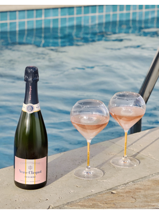 Veuve Clicquot Set 2 Glasses & Rich rosé ice - 75 cl