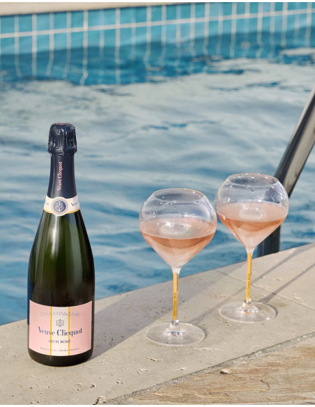Veuve Clicquot Set 2 Glasses & Rich rosé ice - 75 cl