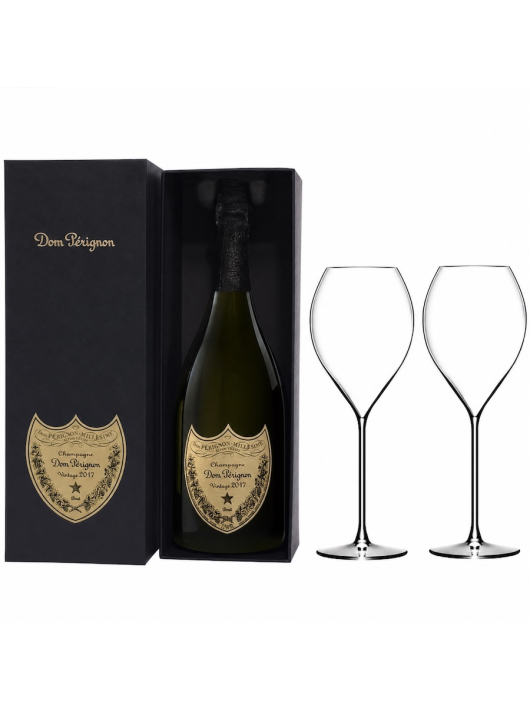 Dom Pérignon SET AUS 2 GLÄSERN 40 CL + 1 Giftbox VINTAGE 2017 - 1 X 75 CL