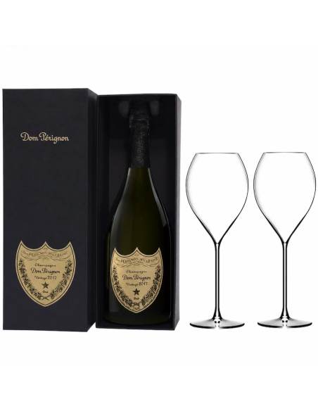 Dom Pérignon SET OF 2 GLASSES 40 CL + 1 Giftbox VINTAGE 2017 - 1 X 75 CL
