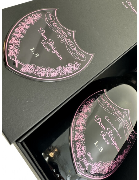 Dom Pérignon Vintage 2010 Rosé Giftbox & personalisierte Flasche mit Gravur auf Metallschild - 75 cl