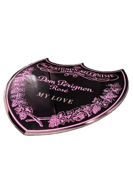 Dom Pérignon Vintage 2010 Rosé Giftbox & Personalised bottle with engraving on metal shield - 75 cl
