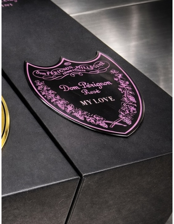 Dom Pérignon Vintage 2010 Rosé Personalisierte Giftbox mit Gravur auf Metallschild - 75 cl 2