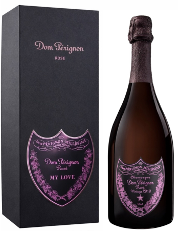 Dom Pérignon Vintage 2010 Rosé Personalisierte Giftbox mit Gravur auf Metallschild - 75 cl
