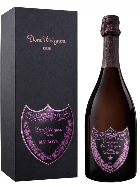 Dom Pérignon Vintage 2010 Rosé Personalisierte Giftbox mit Gravur auf Metallschild - 75 cl