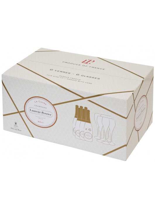 Laurent-Perrier Package 6 Cuvée brut & 6 verres - 6 x 75 cl