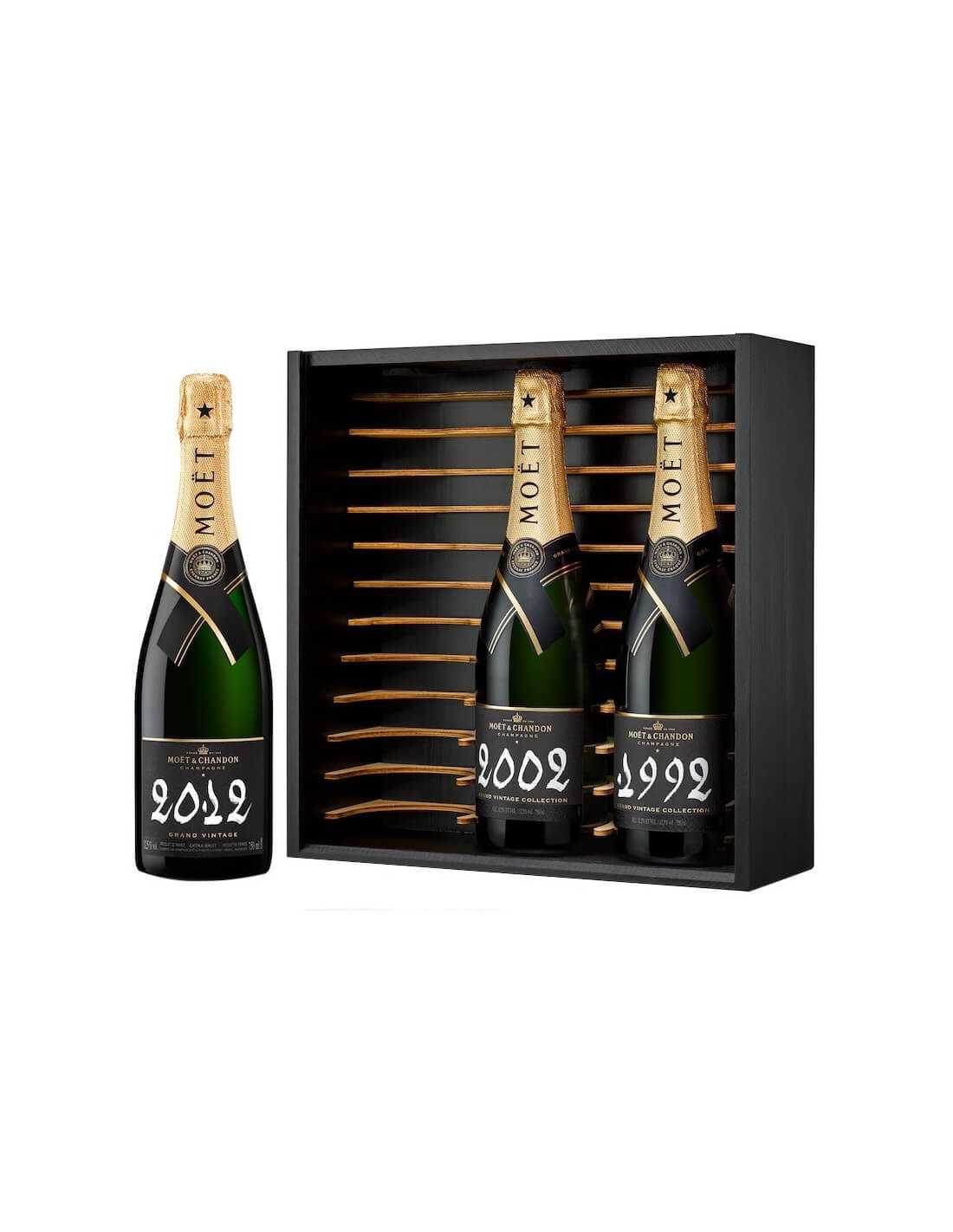 Moët & Chandon 3 x BOTTLES GRAND VINTAGE 1992, 2002 & 2012 - 3 x 75 cl