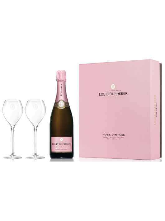 Louis Roederer Giftbox Vintage 2014 rosé + 2 glasses 28.5 cl - 75 CL