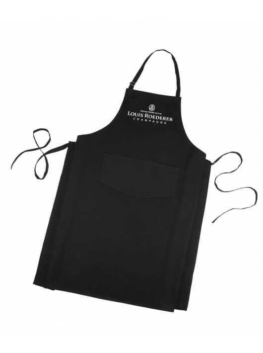 Louis Roederer Black Apron with Embroidery
