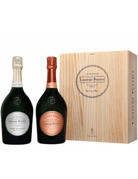 Laurent-Perrier Holzkiste Cuvée rosé & Blanc de blancs - 2 x 75 cl