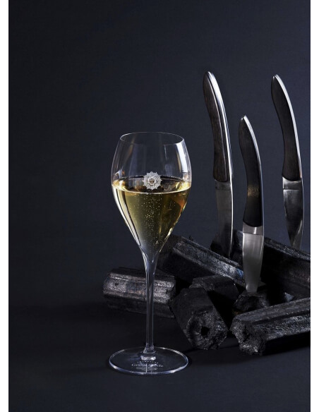 Laurent-Perrier 2 Gläser Grand Siècle 33 cl mit Markierung 10 cl