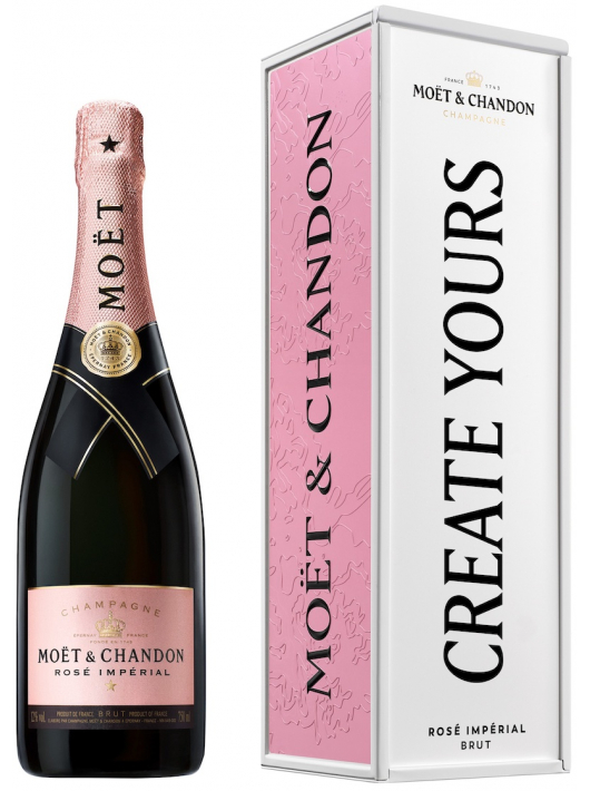 Moët & Chandon Rosé Impérial Giftbox Métal Personnalisable - 75 CL