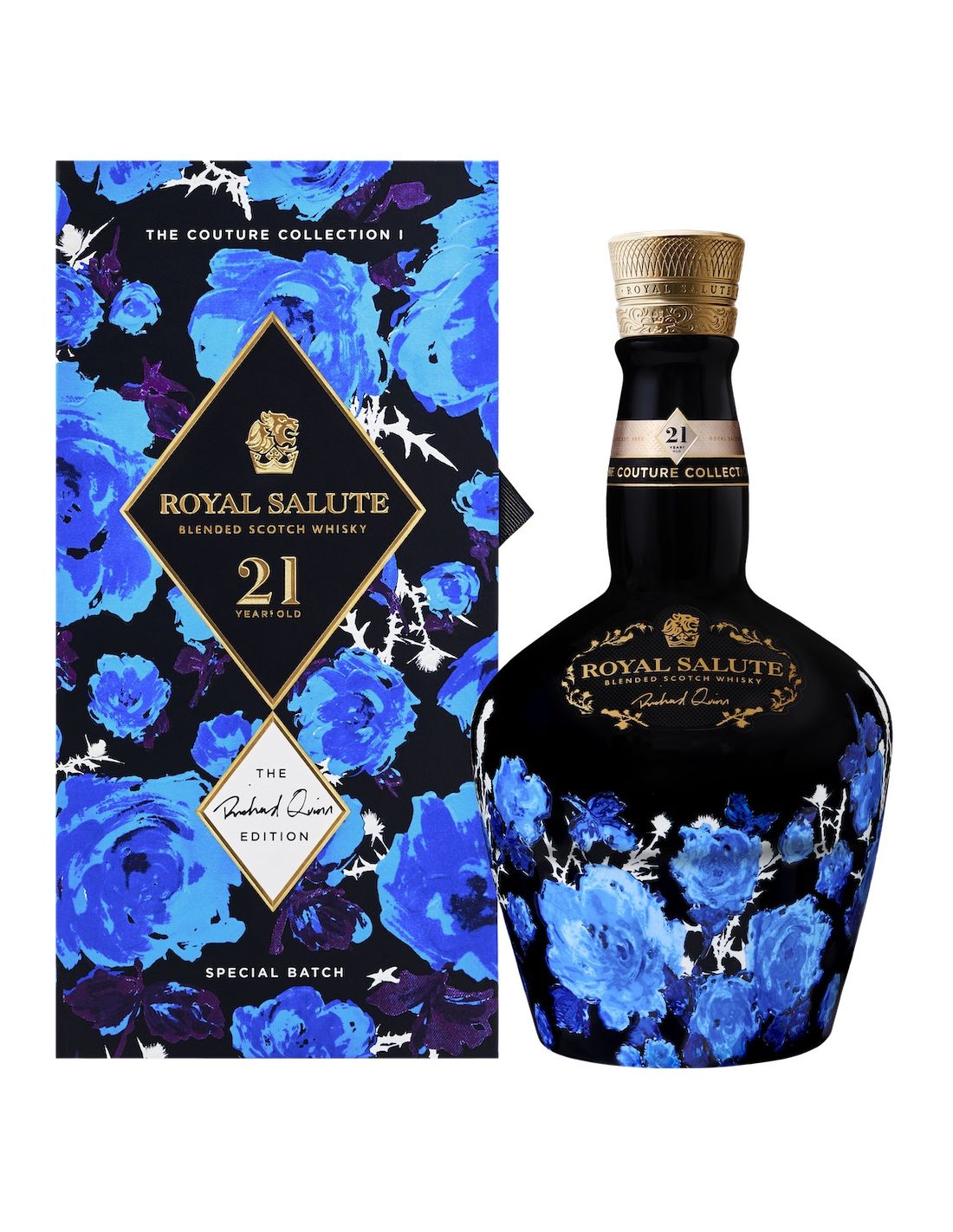 Chivas Royal Salute 21yr Scotch Whisky Empty Quart Bottle Blue Great  Condition