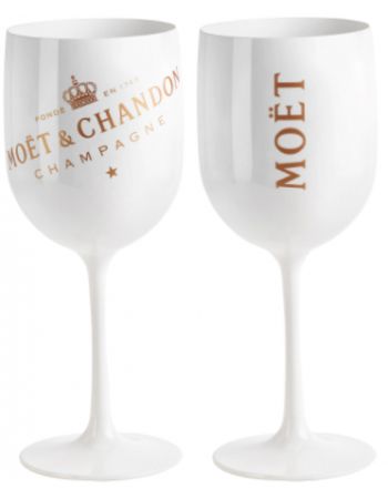 Moët & Chandon 2 White Acrylics Glasses