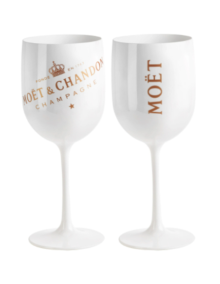 Moët & Chandon 2 Verres Acryliques Blancs