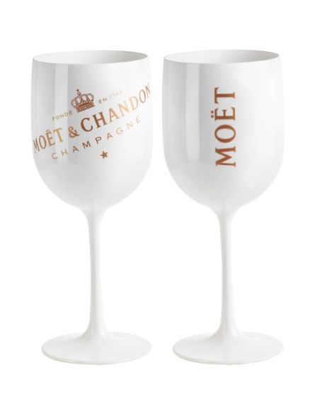 Moët & Chandon 2 White Acrylics Glasses